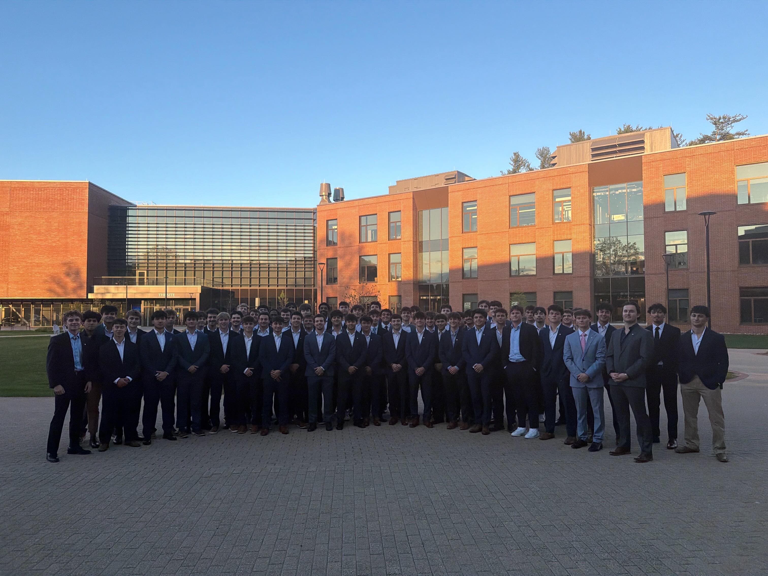 Members of Phi Delta Theta Connecticut Epsilon gathered on the Quinnipiac University campus